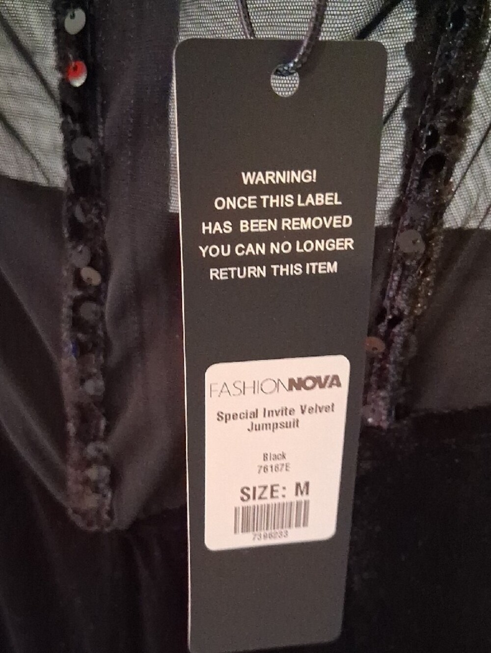 NWT Fashion Nova Special Invite Velvet Jumpsuit M - Picture 4 of 8